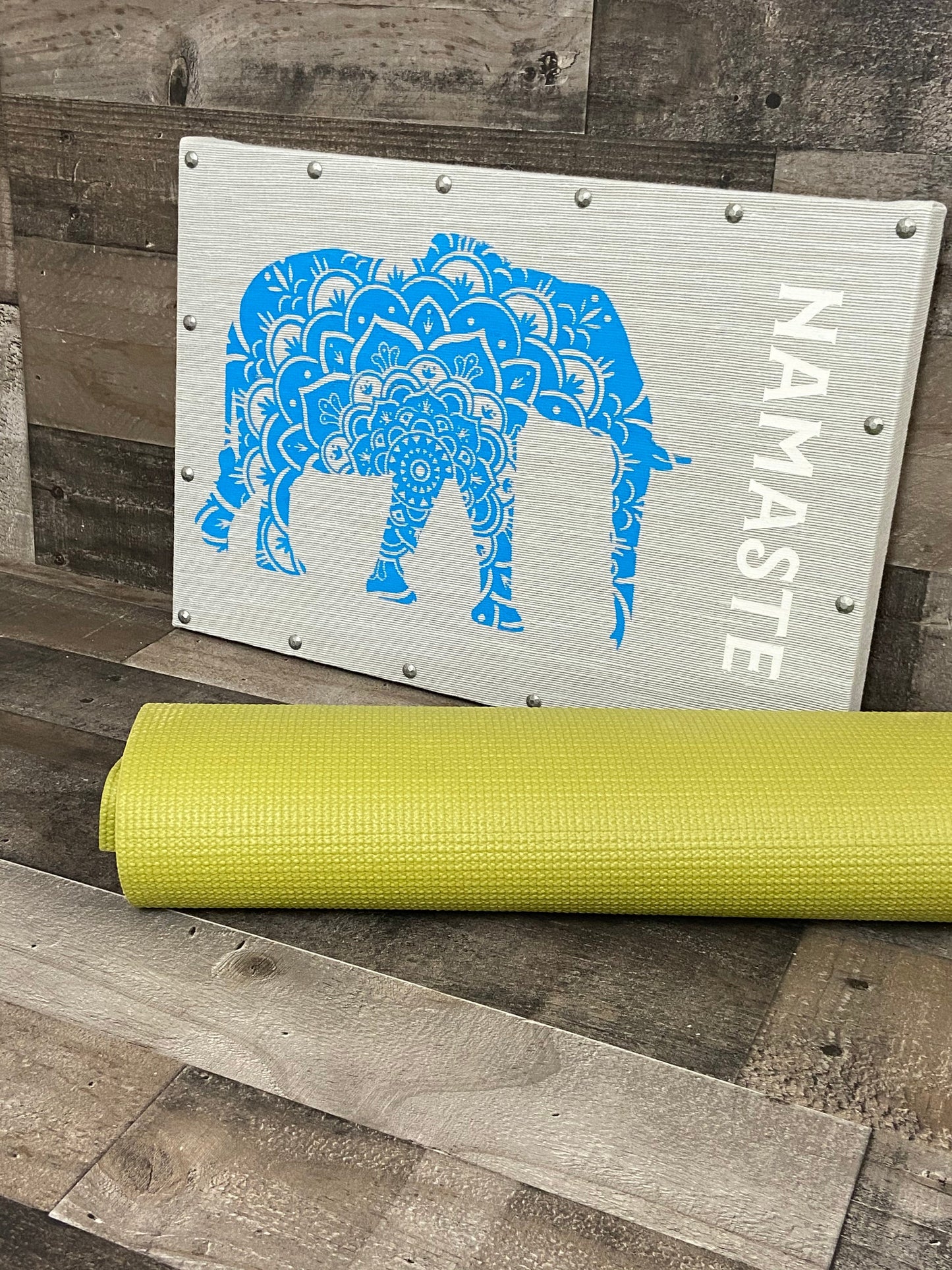 Namaste Elephant Frame, art, wall decor, peace