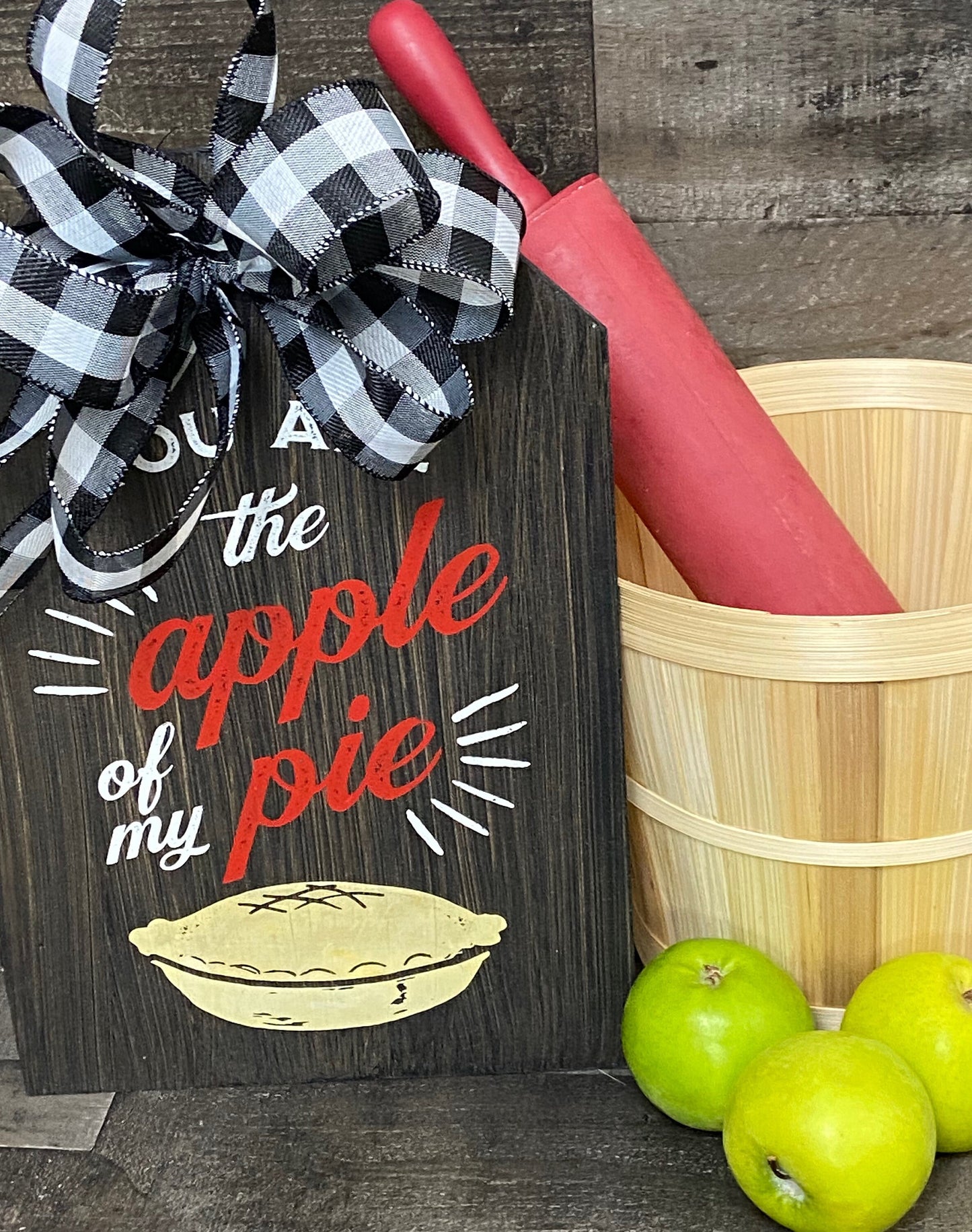Apple of my Pie Door Tag, wall art, kitchen art, classic style, year-round decor