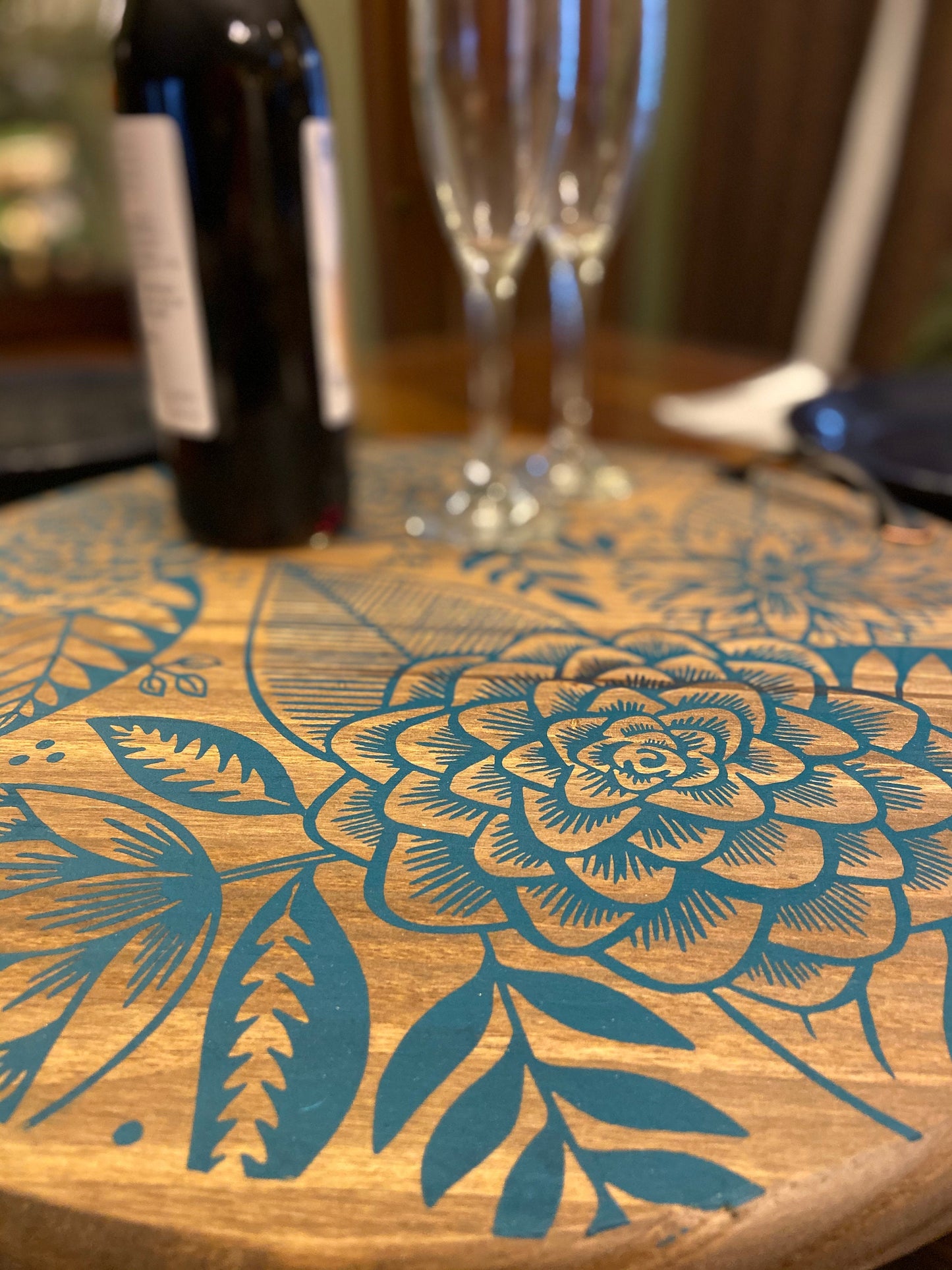 A Serving Tray - Tide Modern Floral, wood tray