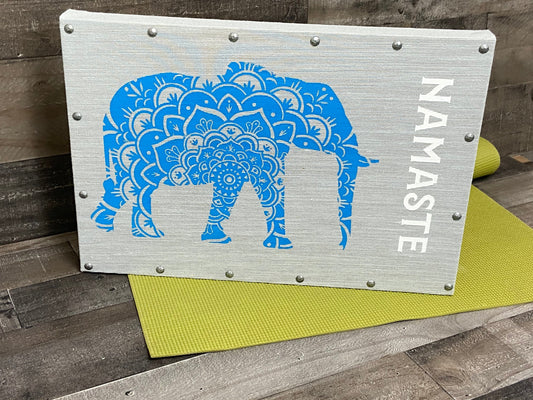 Namaste Elephant Frame, art, wall decor, peace