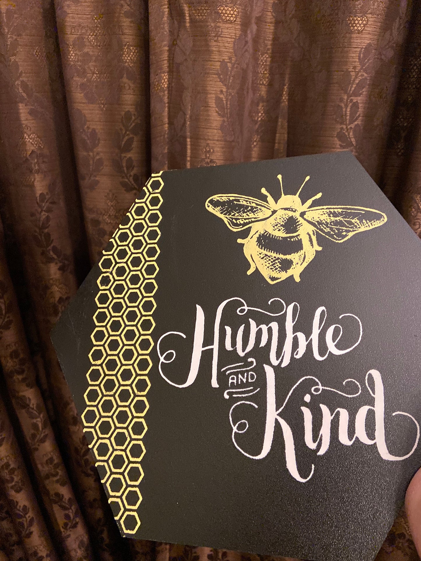 Bee Humble and Kind Decor, Bee, honeycomb art, home decor