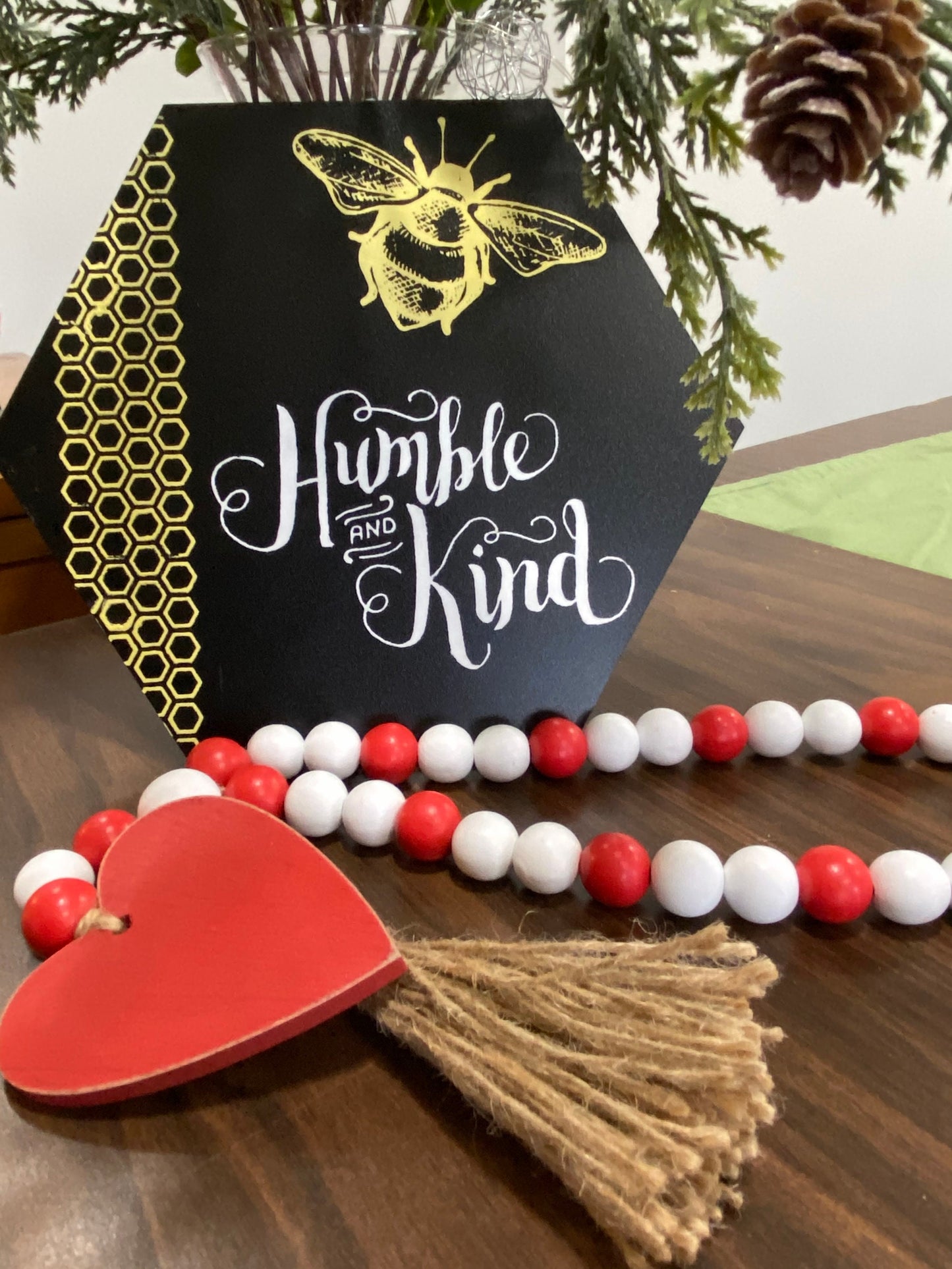 Bee Humble and Kind Decor, Bee, honeycomb art, home decor