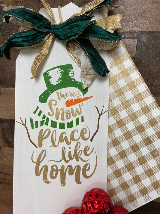 Snow Place Like Home Door Tag, Snowman Gift, home decor